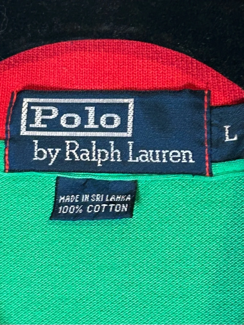 Polo by Ralph Lauren Men’s Green Striped Collar Polo Shirt L
